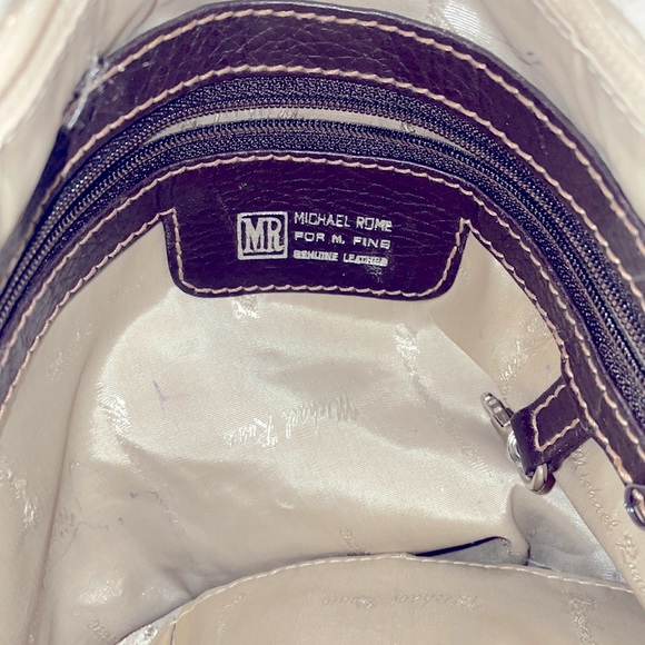 Michael Rome For M. Fine Dark Brown Genuine Leather Two Handle Tote - Picture 8 of 12